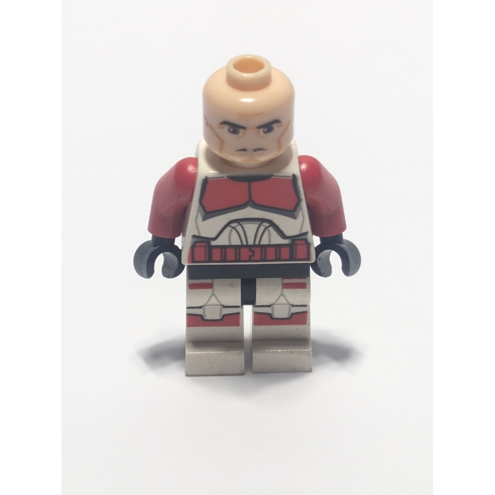 LEGO Star Wars Clone Shock Trooper Red White Minifigure Missing Helmet
